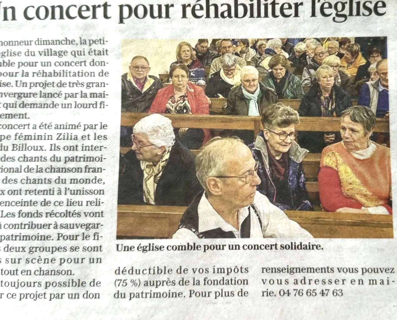 Concert à l'église de St-Geoirs avec le groupe Zilia